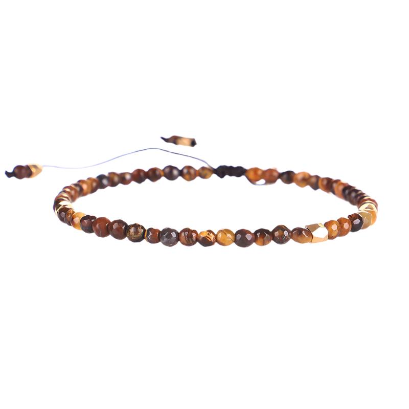 Hand Woven Stone Bead Bracelet - Tigereye
