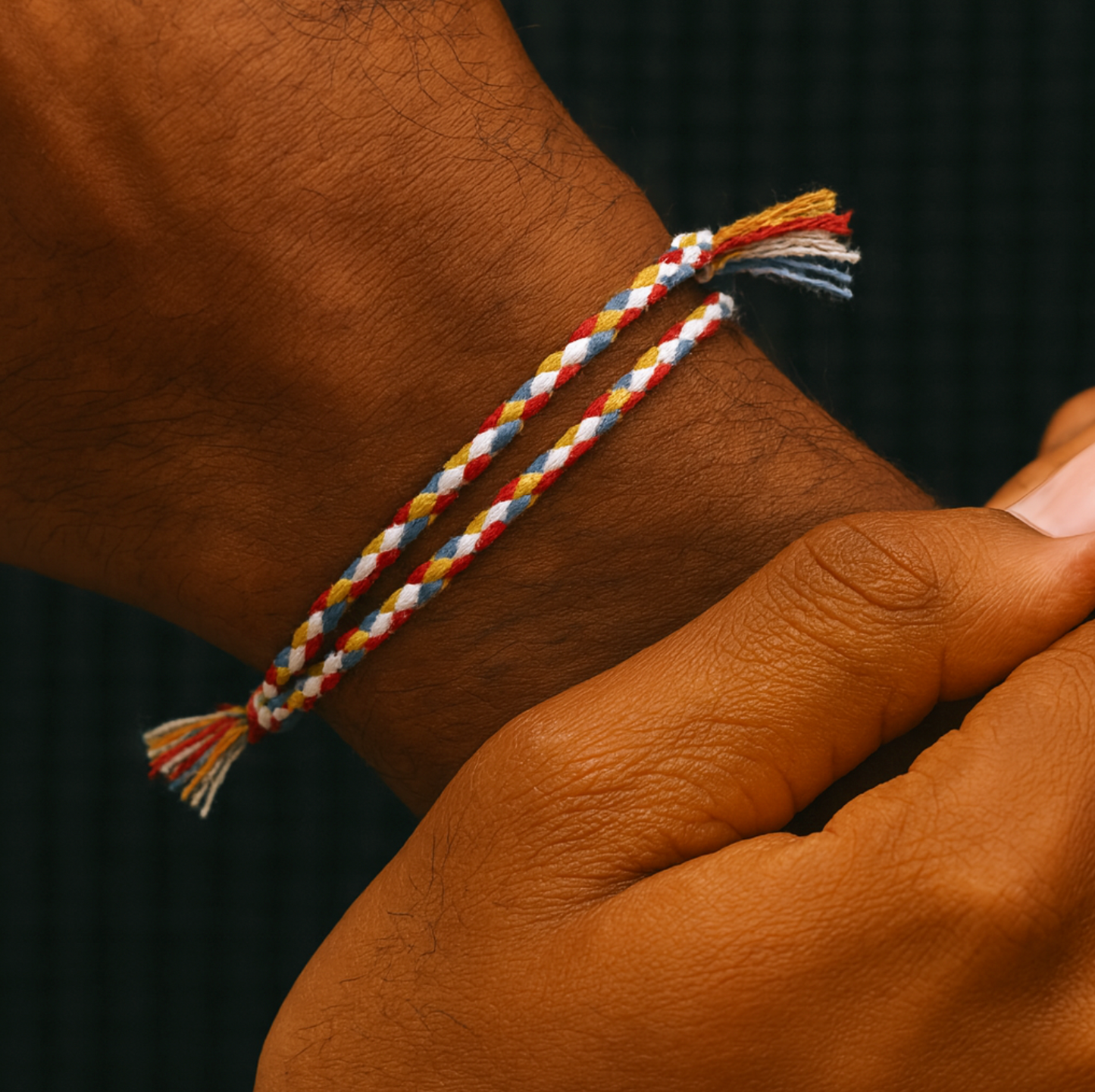 Pranayama Cotton Bracelet (Sunrise Twist)