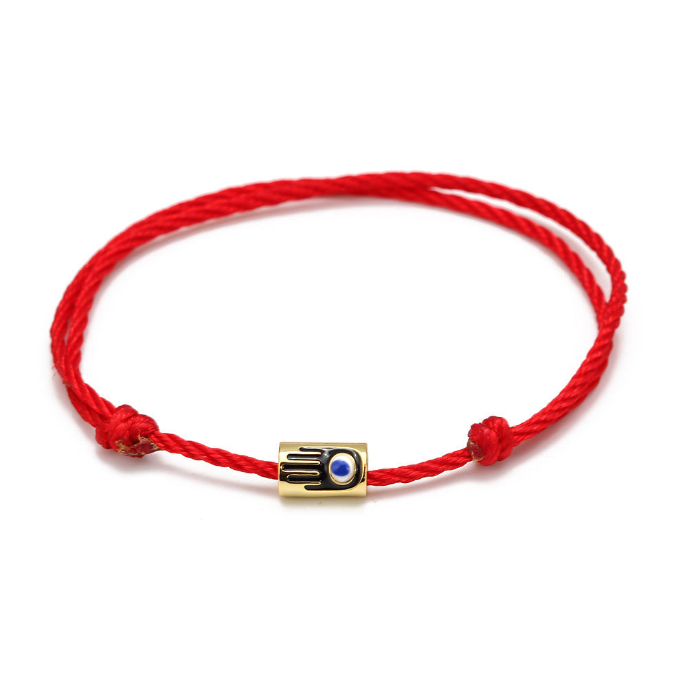 2mm Red Eye Bracelet – Golden Charm