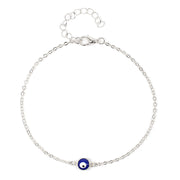 5mm Silver Evil Eye Chain Bracelet