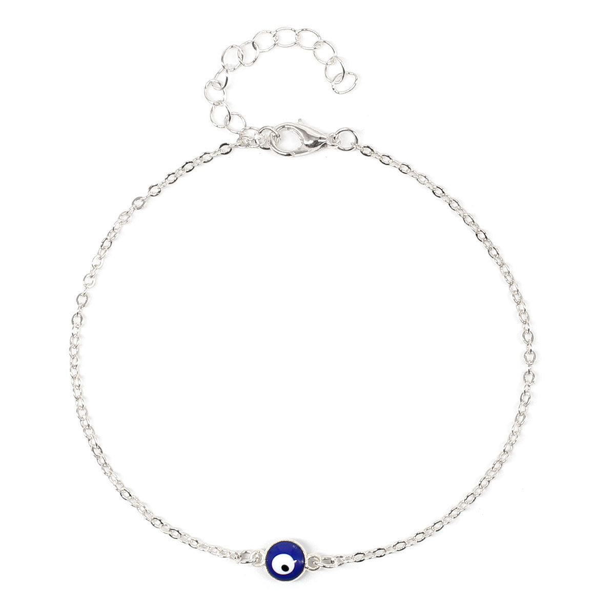 5mm Silver Evil Eye Chain Bracelet