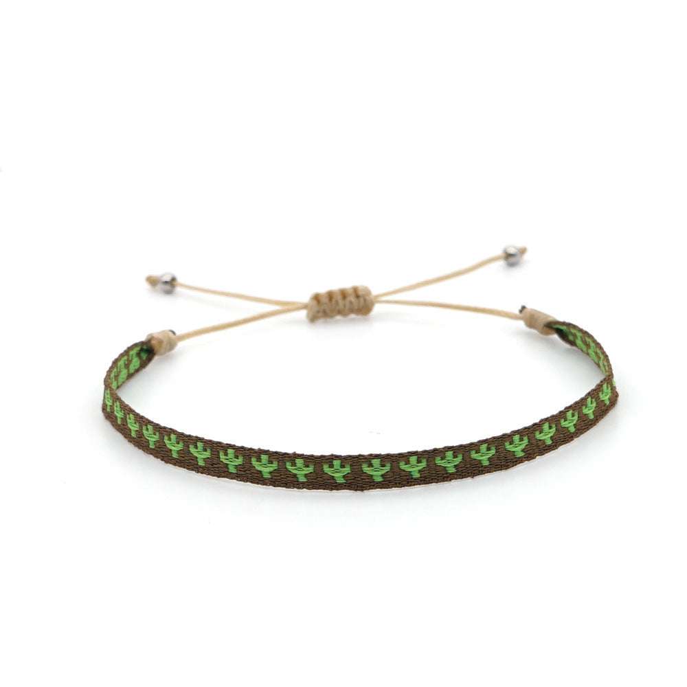 Bohemian Woven Bracelet - Cactus