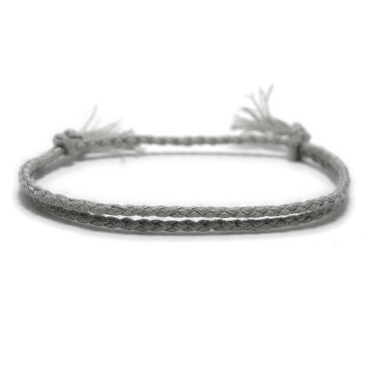 Azure Braided Bracelet in Silver Grey - Handwoven unisex bracelet with an adjustable fit.