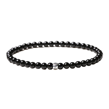 Fine Obsidian Agate Blue San Bracelet