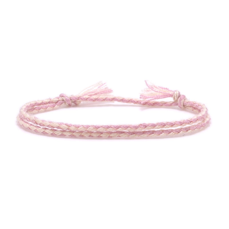 Amalfi Twist – Pink & Ivory Braided Bracelet