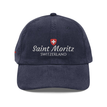 Saint Moritz Switzerland Embroided Daddy Cap (Navy Blue)