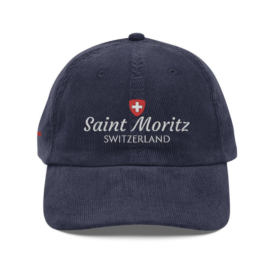 Saint Moritz Switzerland Embroided Daddy Cap (Navy Blue)
