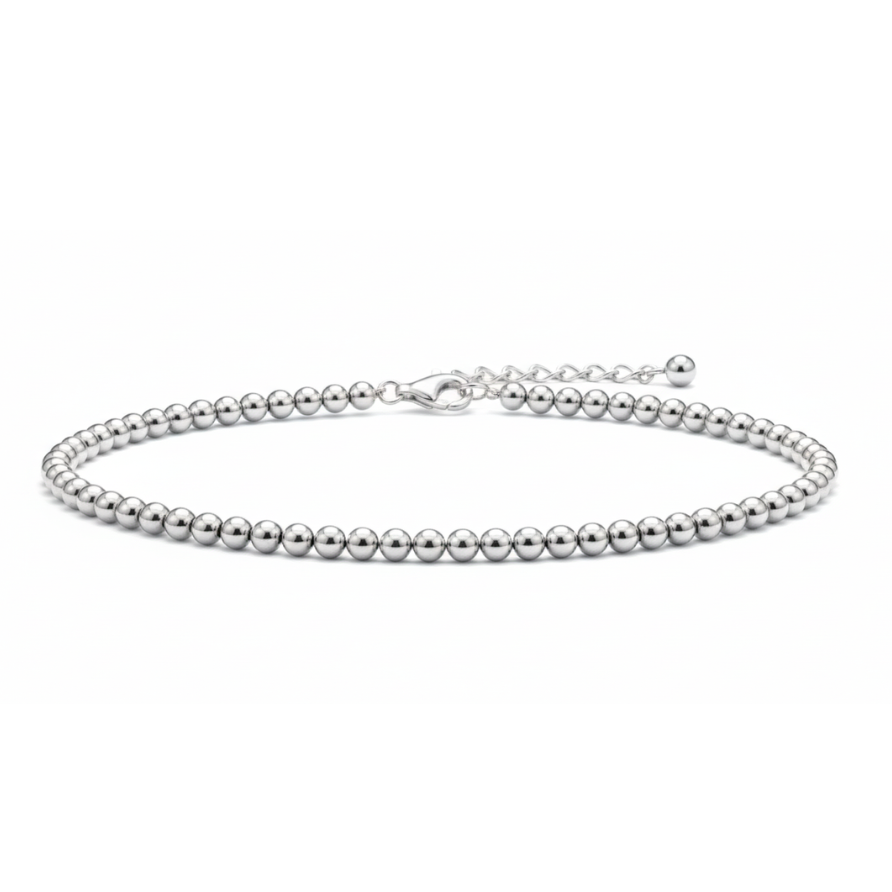 2.5mm Argento Sterling Silver Beads Bracelet