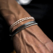 Hand-forged "Navajo" Silver Bangle