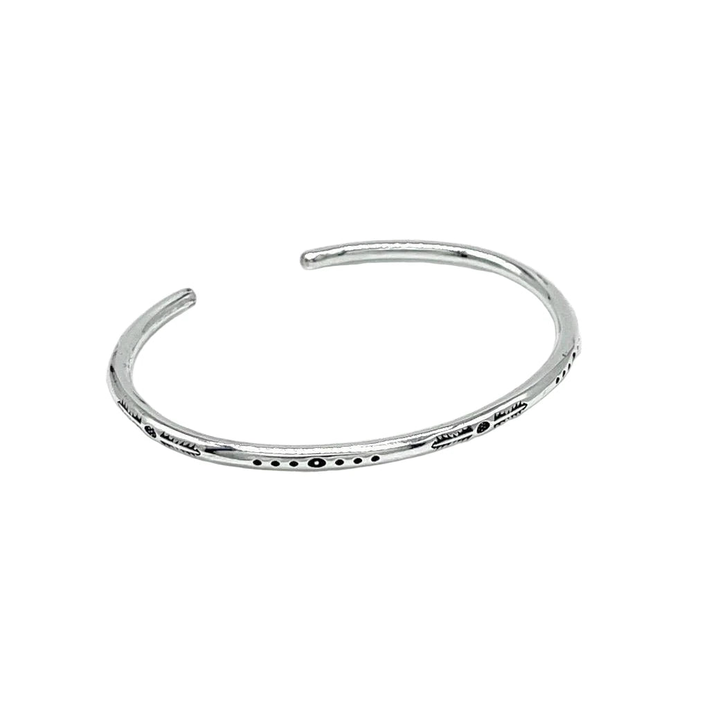 3mm "Aztec" Silver Bangle