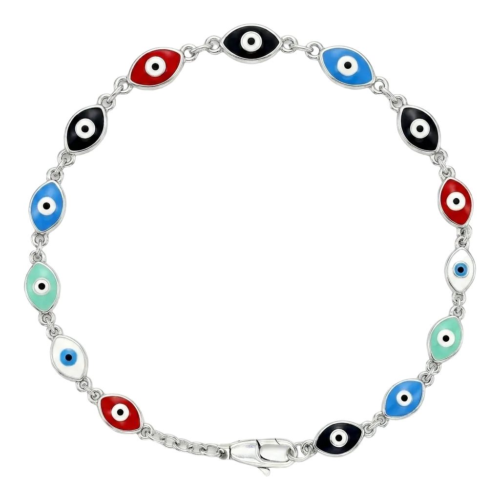 Handmade “Mediterranean Eyes” Silver Bracelet