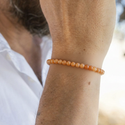 Agate 04 Beaded Bracelet (Amber)