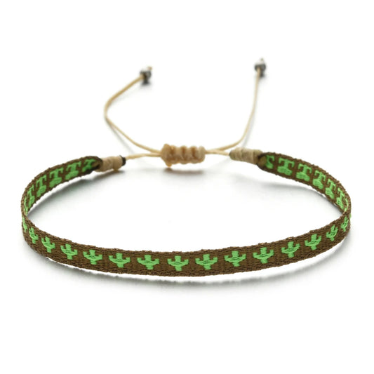Bohemian Woven Bracelet - Cactus