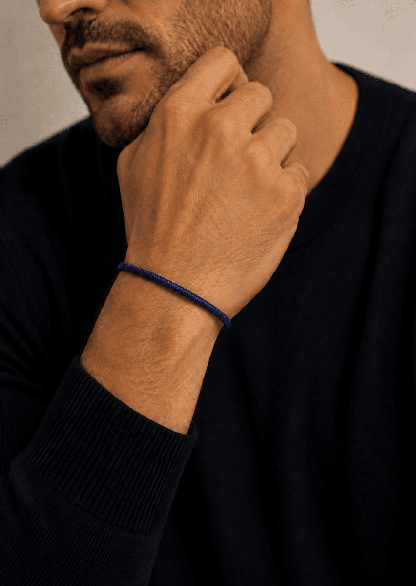 Pranayama Cord Bracelet (Navy Blue)