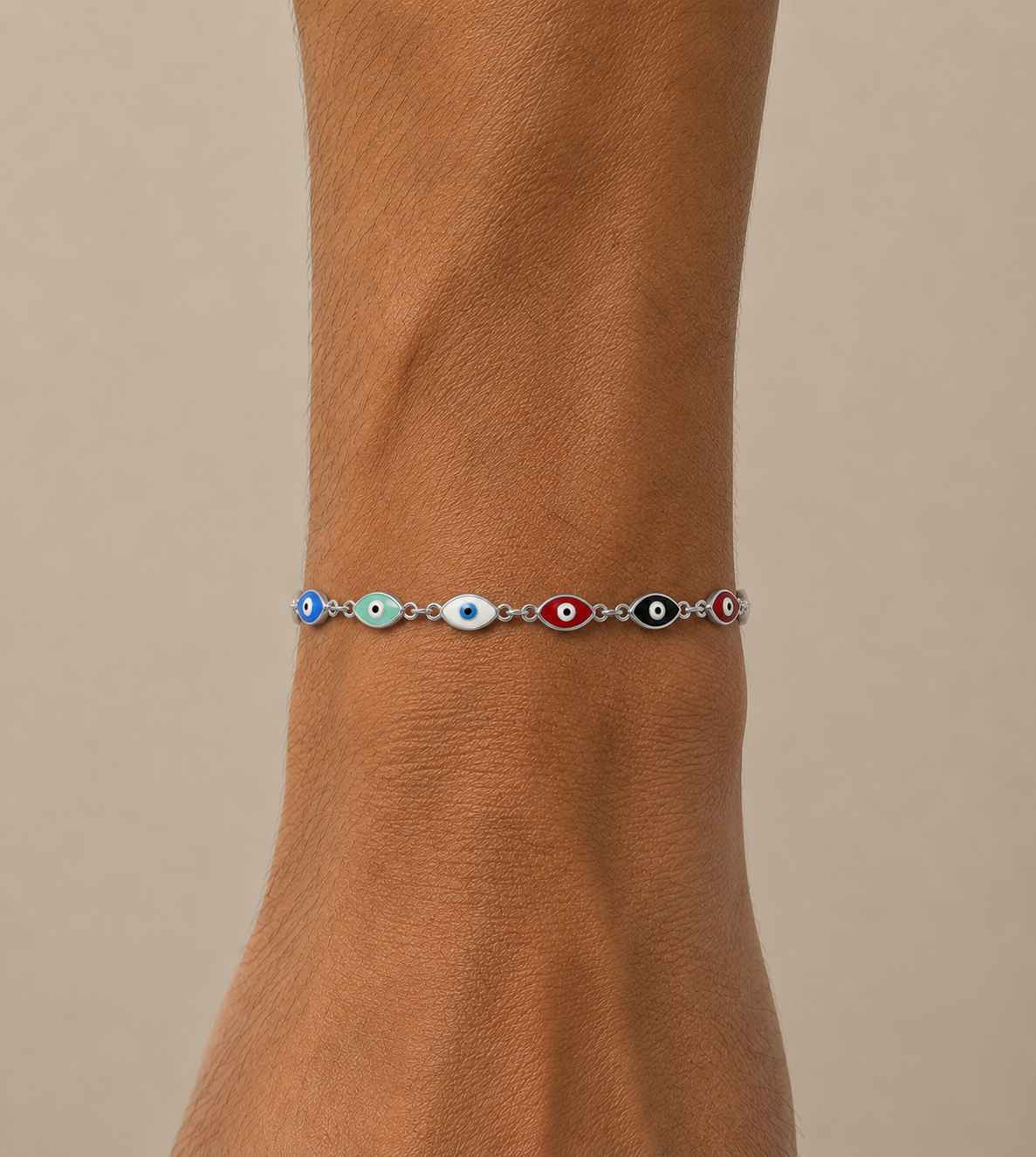 Handmade “Mediterranean eyes” Silver Bracelet
