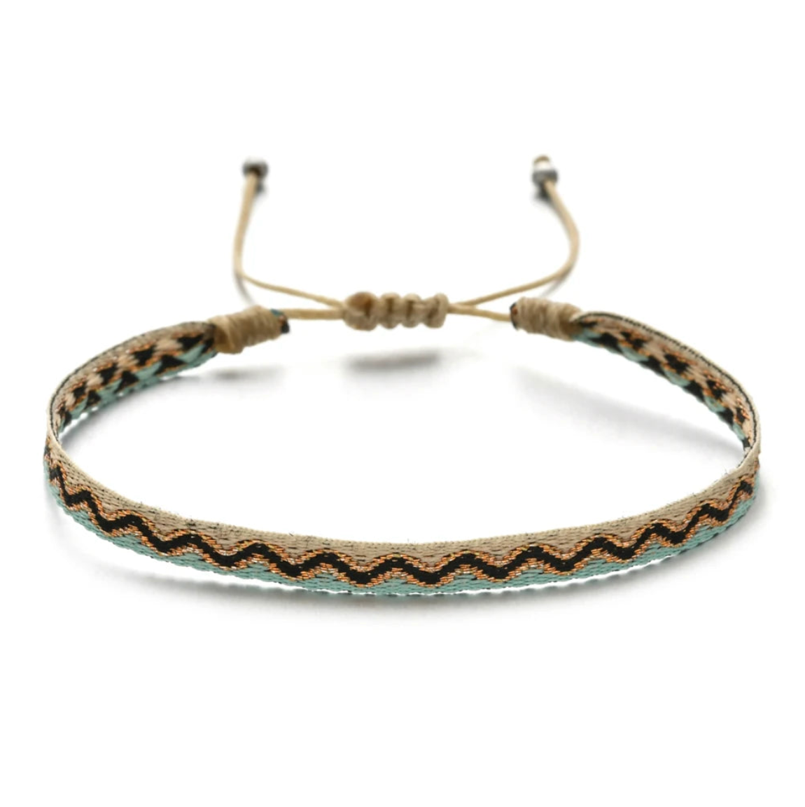 Bracelet with zigzag pattern on a white background