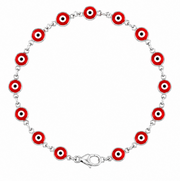 Nazar Evil Eye Chain Bracelet (Scarlet Red)