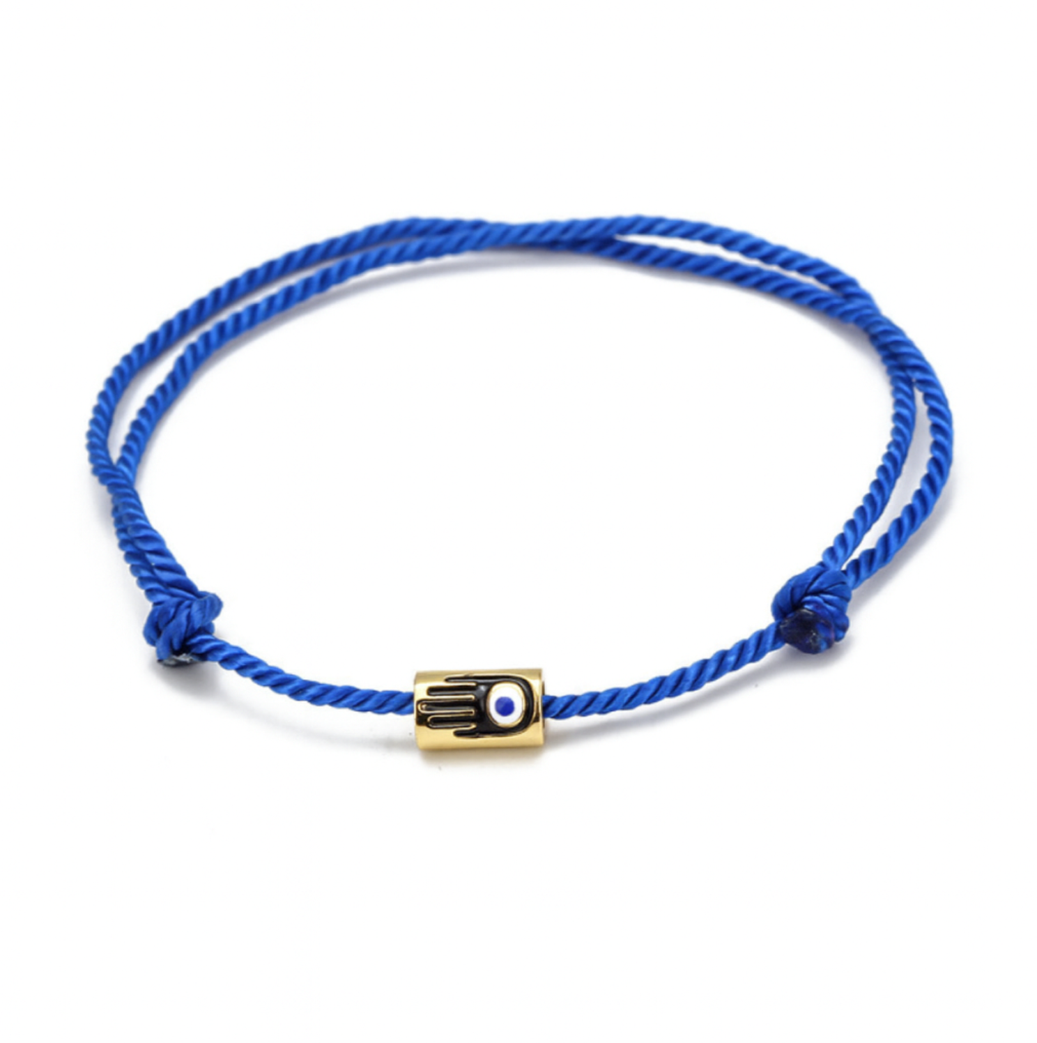 Blue Hamsa Evil Eye Rope Bracelet