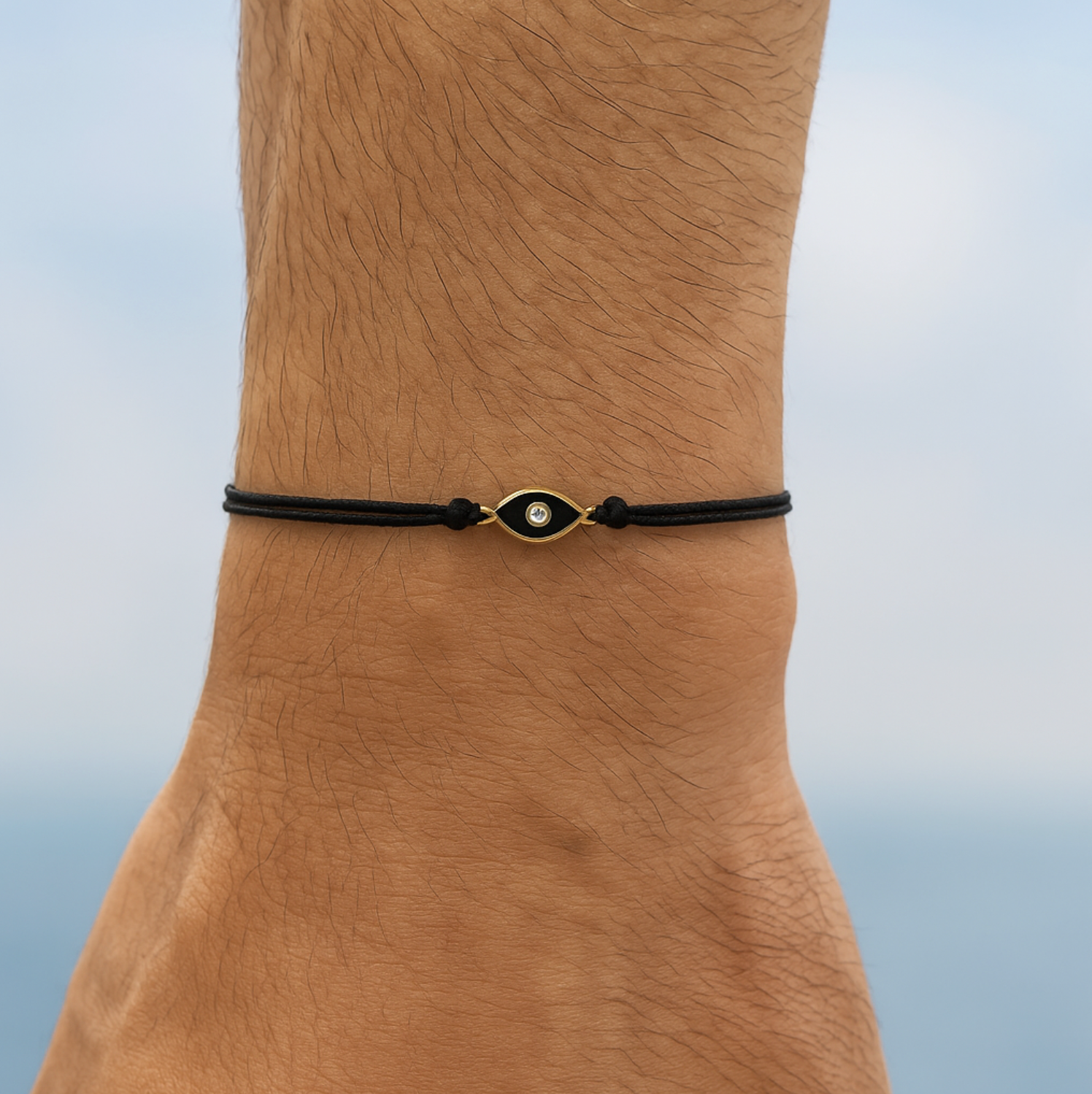 Black Evil Eye Double Cord Bracelet