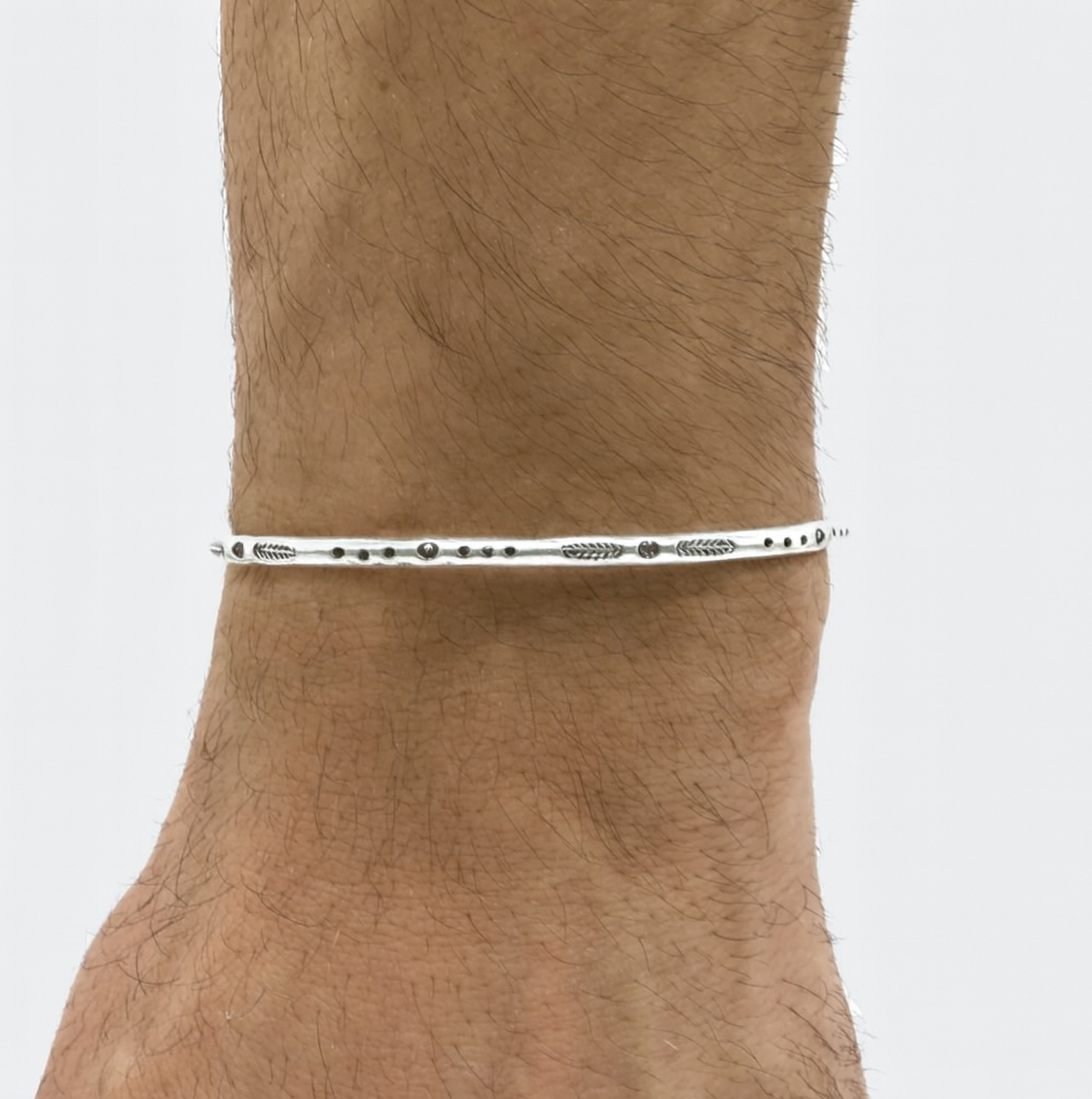 3mm "Aztec" Silver Bangle