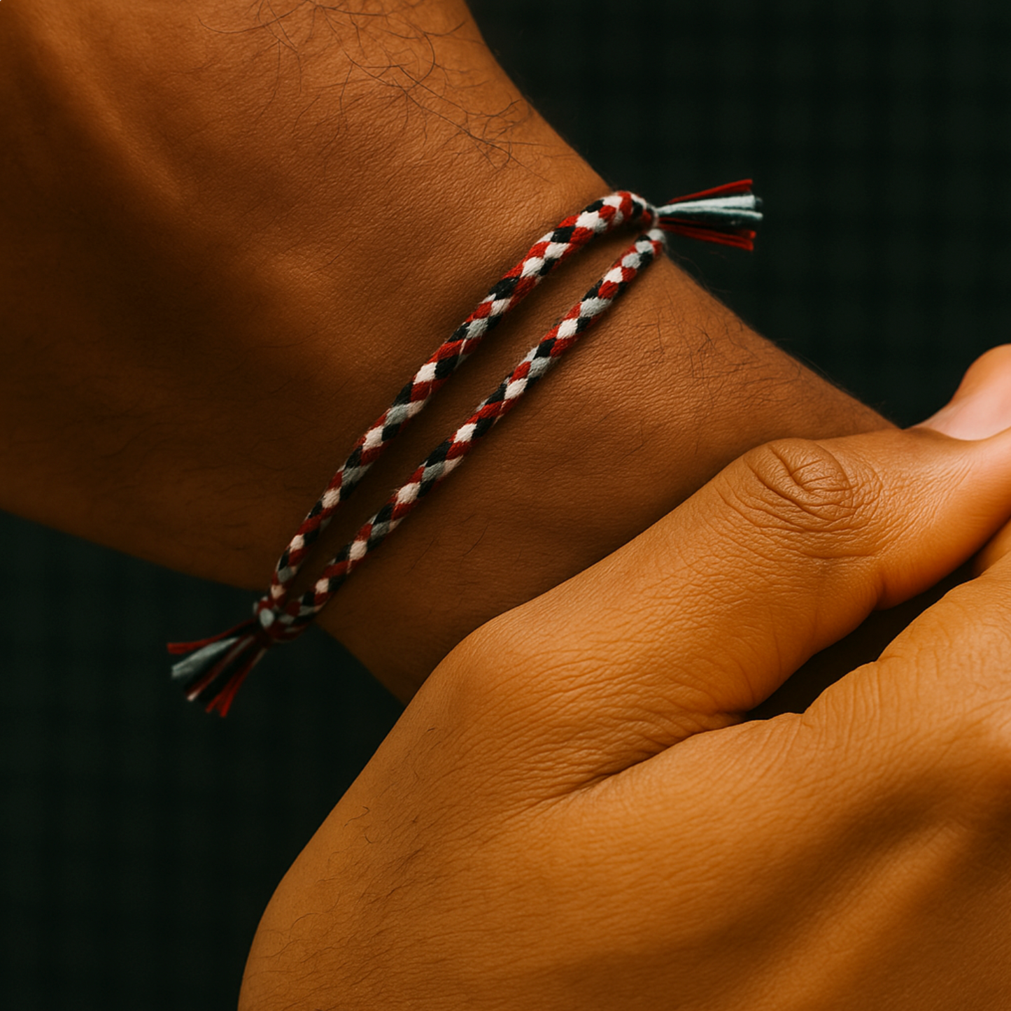Pranayama Cotton Bracelet (Crimson Frost)