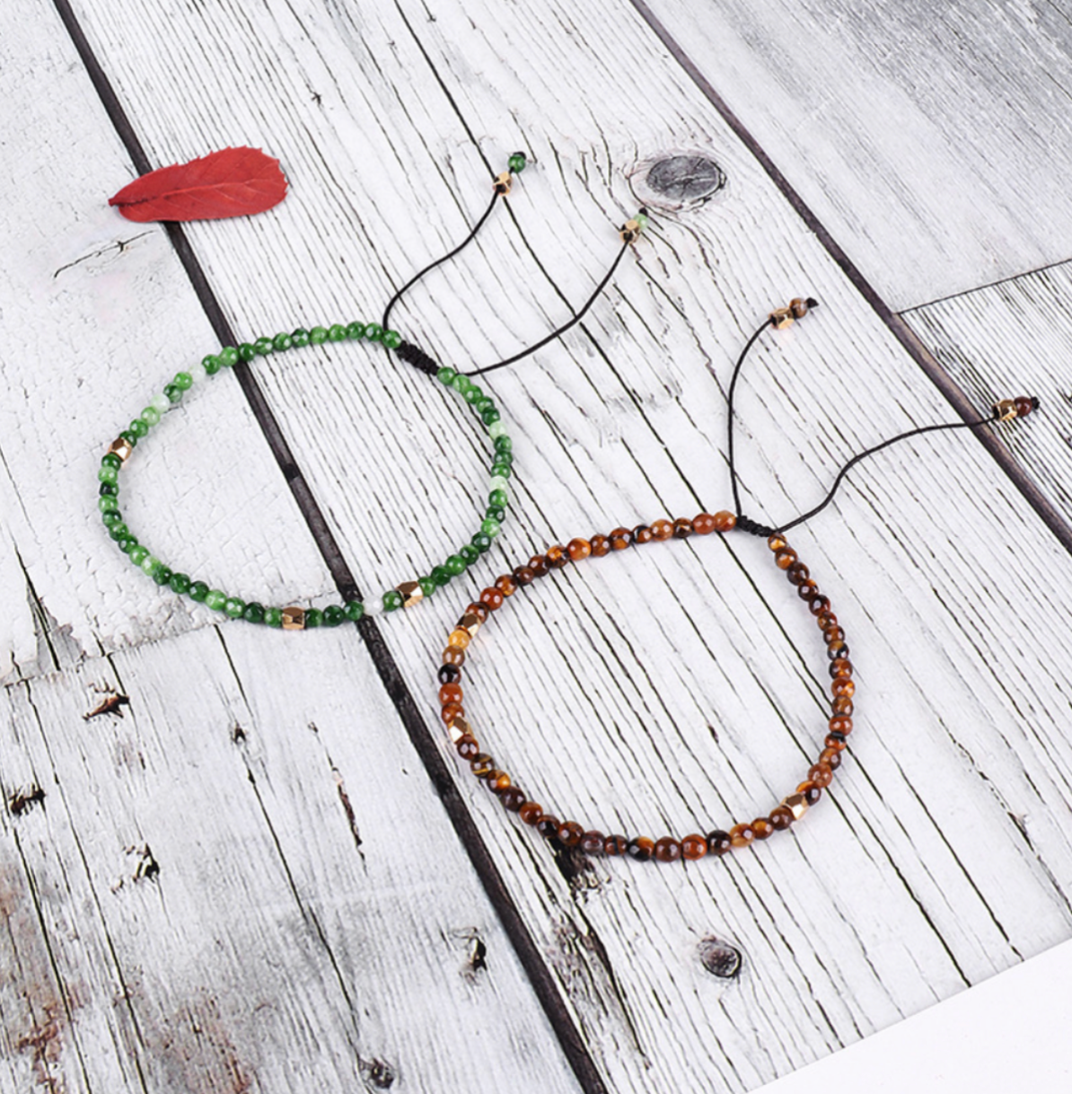 2mm Glass Beads Bracelet (Goldstone)