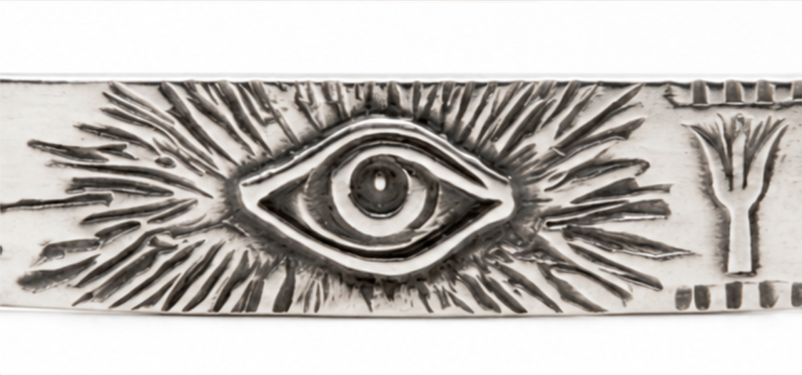 Hand-Forged “Tutankhamun” Silver Bangle