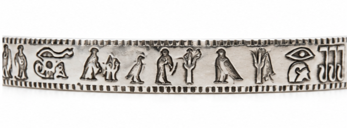 Hand-Forged “Tutankhamun” Silver Bangle
