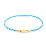 2mm Sailing Cord Bracelet With Sterling Silver Lock in sky blue, named Ocean Breeze