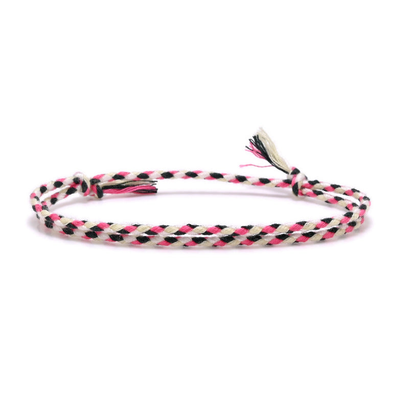Pranayama Cotton Bracelet (Coral Noir)