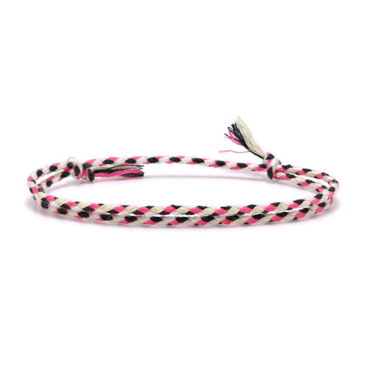 Pranayama Cotton Bracelet (Coral Noir)