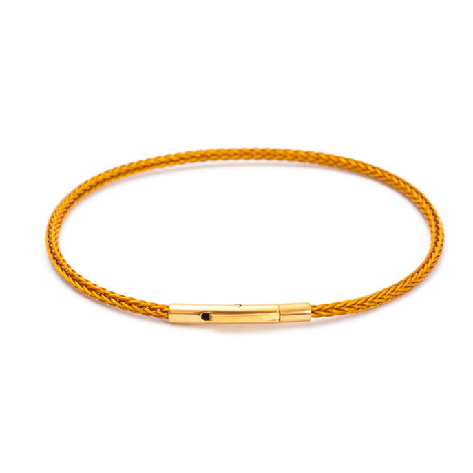 2mm Sailing Cord Bracelet With Sterling Silver Lock (Golden Horizon)