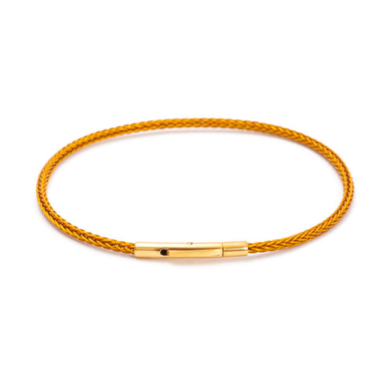 2mm Sailing Cord Bracelet With Sterling Silver Lock (Golden Horizon)