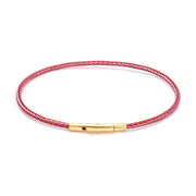 Florence Red 2mm braided rope bracelet with gold clasp – Rue & Strand