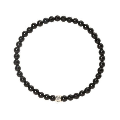 Fine Obsidian Agate Blue San Bracelet