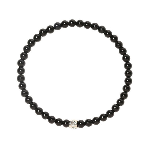 Fine Obsidian Agate Blue San Bracelet