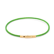 Emerald green 2mm sailing cord bracelet with gold-toned sterling silver lock – Rue & Strand